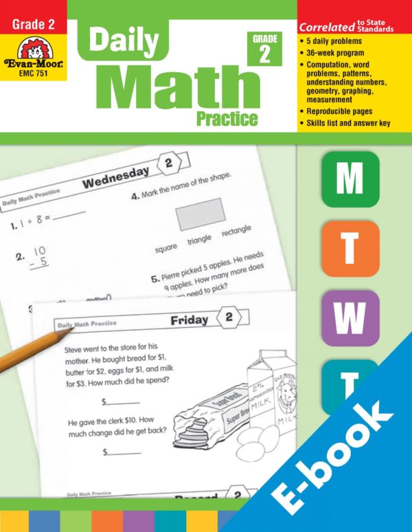 [Sách] Daily Math Practice Grade 2 ( Evan-Moor) - Sách giấy gáy xoắn