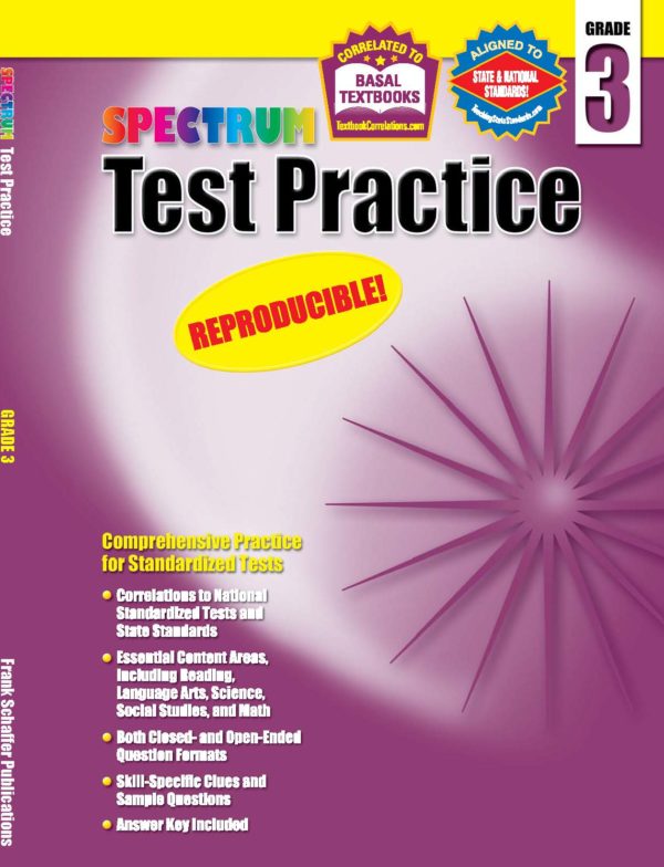 [Sách] Spectrum Test Practice Grade 3 (có kèm đáp án) – Sách giấy gáy xoắn