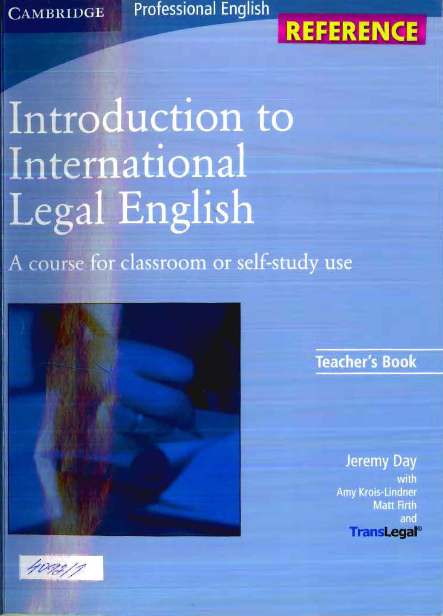 Teacher's book international legal english