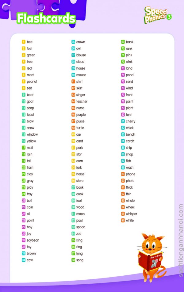 [THẺ FLASHCARD] Speed Phonics 3 Target Sound Cards – 96 thẻ cỡ A5 , ép plastics