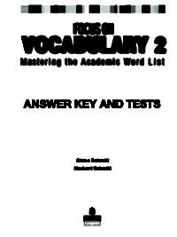 [Sách] Focus on Vocabulary 2: Mastering the Academic Word List - Answer Key and Tests - Sách giấy gáy xoắn