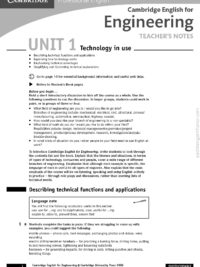 [Sách] Cambridge Professional English - Cambridge English for Engineering Teacher's Note - Sách giấy gáy xoắn