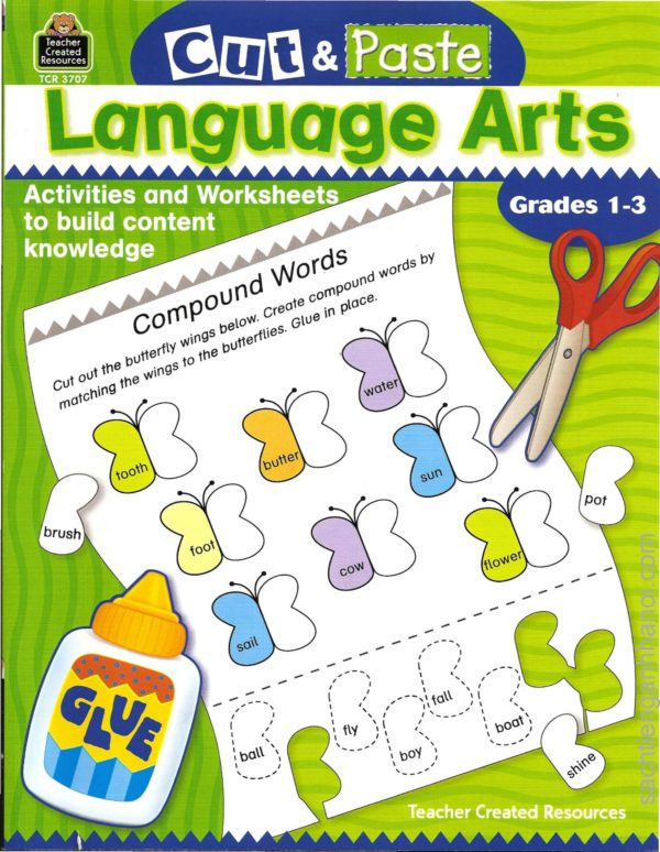 [Sách] Cut & Paste Math Language Arts Grades 1-3 - Sách giấy gáy xoắn