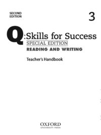 [Sách] Q:Skills for Success 3 Reading and Writing (Second Edition) Teacher's Handbook  – Sách giấy gáy xoắn