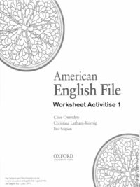 [Sách] American English File 1 Worksheet Activities  (1st Edition) – Sách giấy gáy xoắn