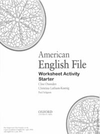 [Sách] American English File Starter Worksheet Activities  (1st Edition) – Sách giấy gáy xoắn