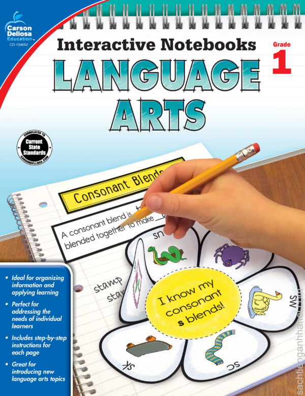 [Sách] Interactive Notebooks LANGUAGE ARTS Grade 1 - Sách giấy gáy xoắn