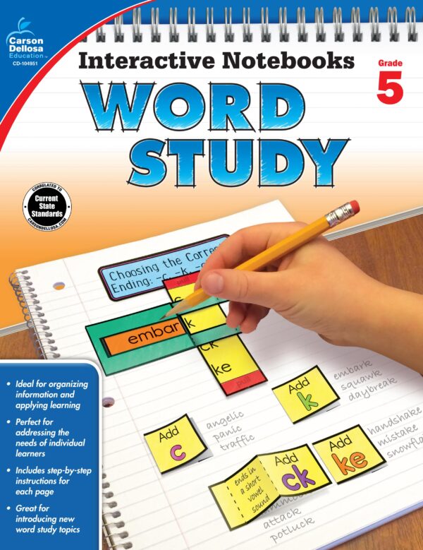 [Sách] Interactive Notebooks WORD STUDY Grade 5 - Sách giấy gáy xoắn