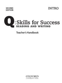 [Sách] Q:Skills for Success INTRO Reading and Writing (Second Edition) Teacher's Handbook  – Sách giấy gáy xoắn