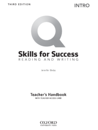 [Sách] Q:Skills for Success INTRO Reading and Writing Teacher's Handbook (Third Edition) – Sách giấy gáy xoắn