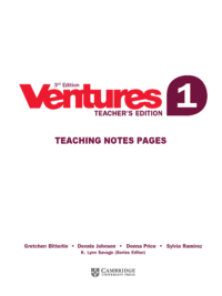 [Sách] Cambridge Ventures 1 TEACHER'S EDITION (3rd Edition) [TEACHING NOTES PAGES] - Sách giấy gáy xoắn