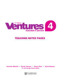 [Sách] Cambridge Ventures 4 TEACHER'S EDITION (3rd Edition) [TEACHING NOTES PAGES] - Sách giấy gáy xoắn