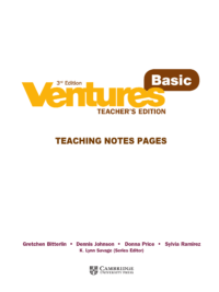 [Sách] Cambridge Ventures Basic TEACHER'S EDITION (3rd Edition) [TEACHING NOTES PAGES] - Sách giấy gáy xoắn