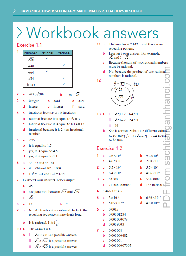  T DOWNLOAD Cambridge Stage 9 Mathematics answer Key p n S ch 