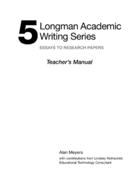 [DOWNLOAD PDF] Longman Academic Writing Series level 5 - TEACHER'S MANUAL (published in 2020) [1]