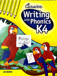 [Sách] Abeka K4 : Cursive Writing with phonics 1+2 FULL - Sách giấy gáy xoắn