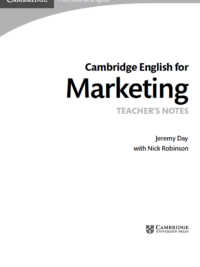 [Sách] Cambridge English for Marketing Teacher's Notes - Sách giấy gáy xoắn